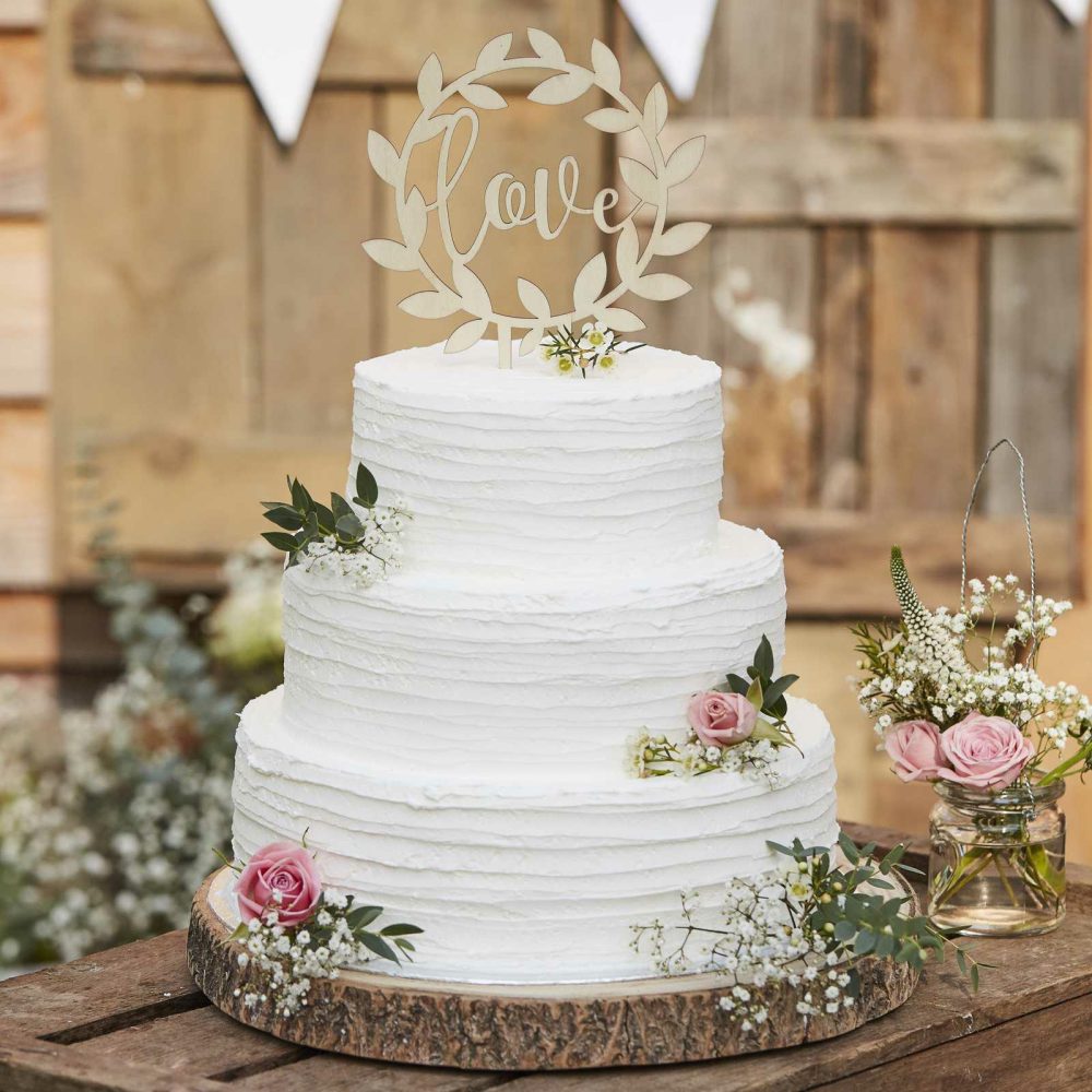 Cake Toppers |   Wooden "Love" Wedding Cake Topper Cake Toppers Cake Toppers