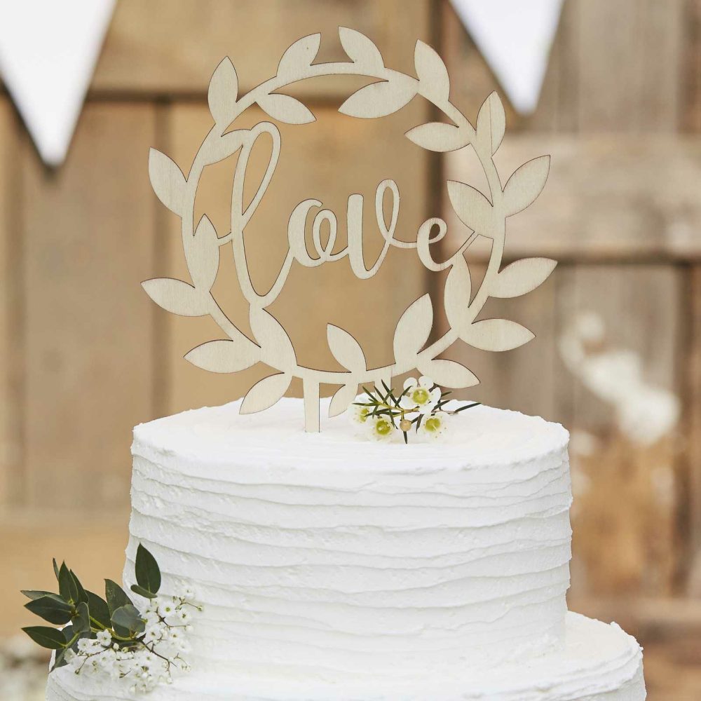 Cake Toppers |   Wooden "Love" Wedding Cake Topper Cake Toppers Cake Toppers