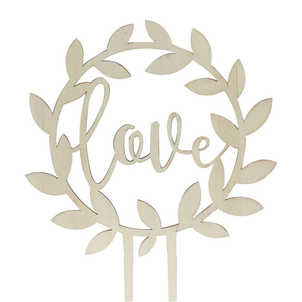 Cake Toppers |   Wooden "Love" Wedding Cake Topper Cake Toppers Cake Toppers