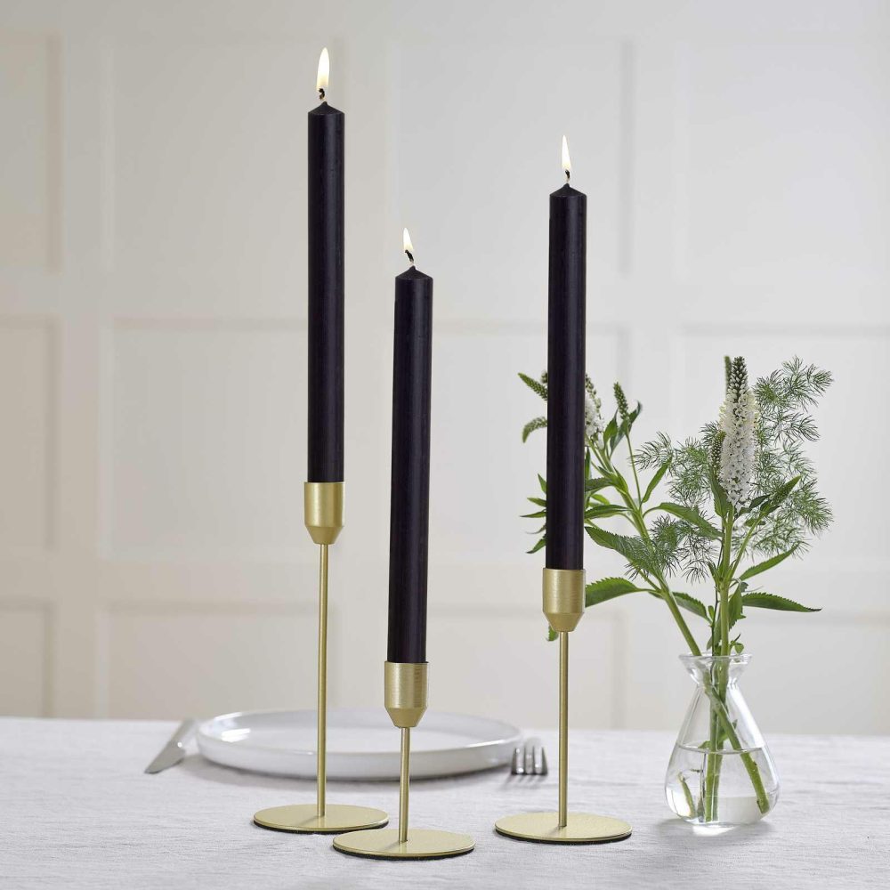 Candles And Candle Holders |   Black Straight Dinner Candles Candles And Candle Holders Candles And Candle Holders