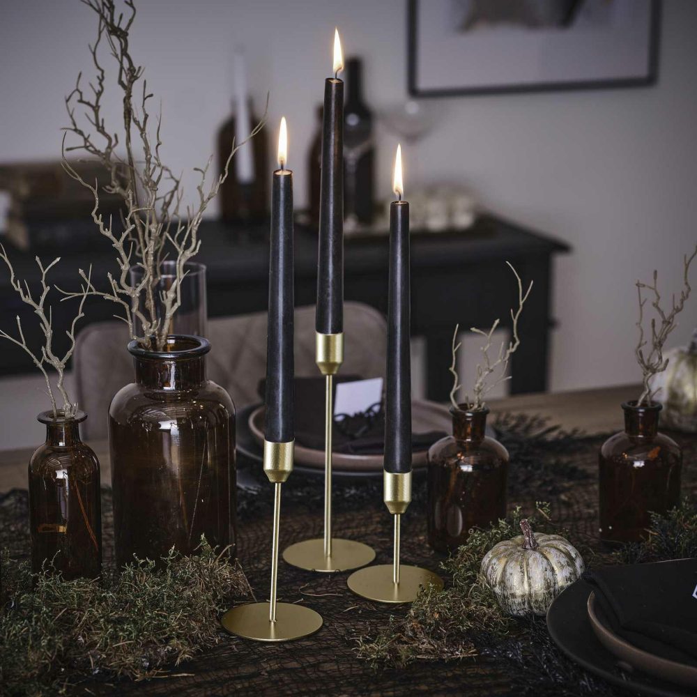 Candles And Candle Holders |   Gold Metal Dinner Candle Stick Holders Homeware Candles And Candle Holders