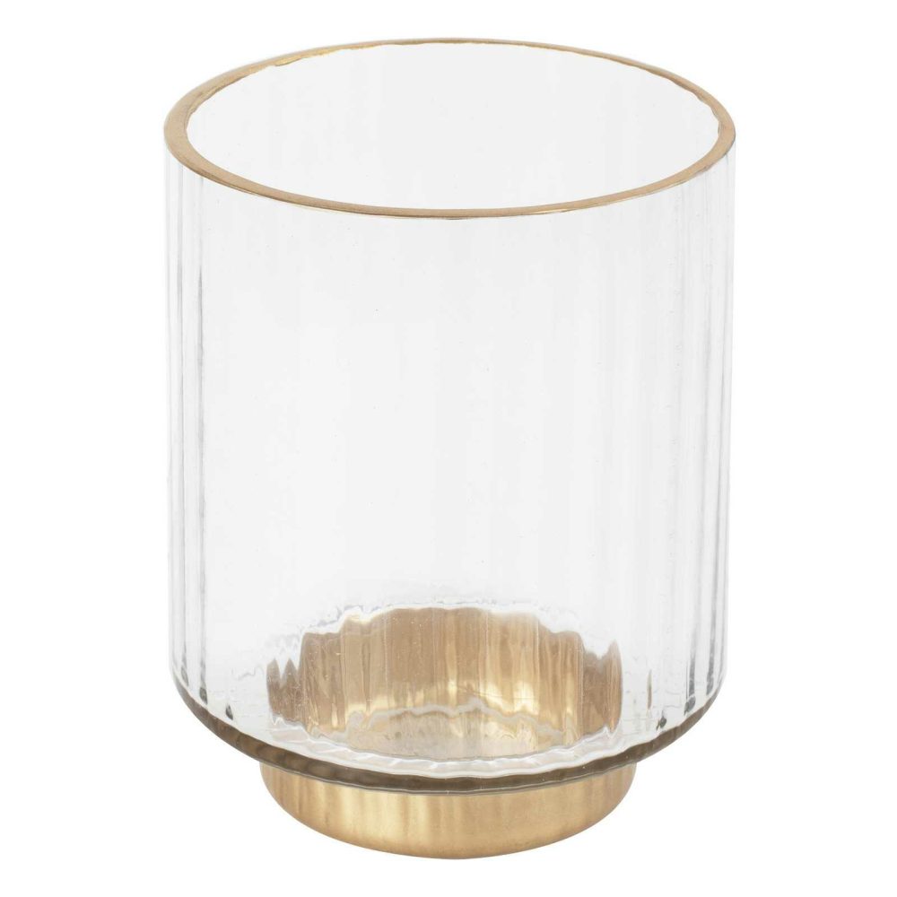 Candles And Candle Holders |   Ribbed Glass Hurricane Candle Holder Candles And Candle Holders Candles And Candle Holders