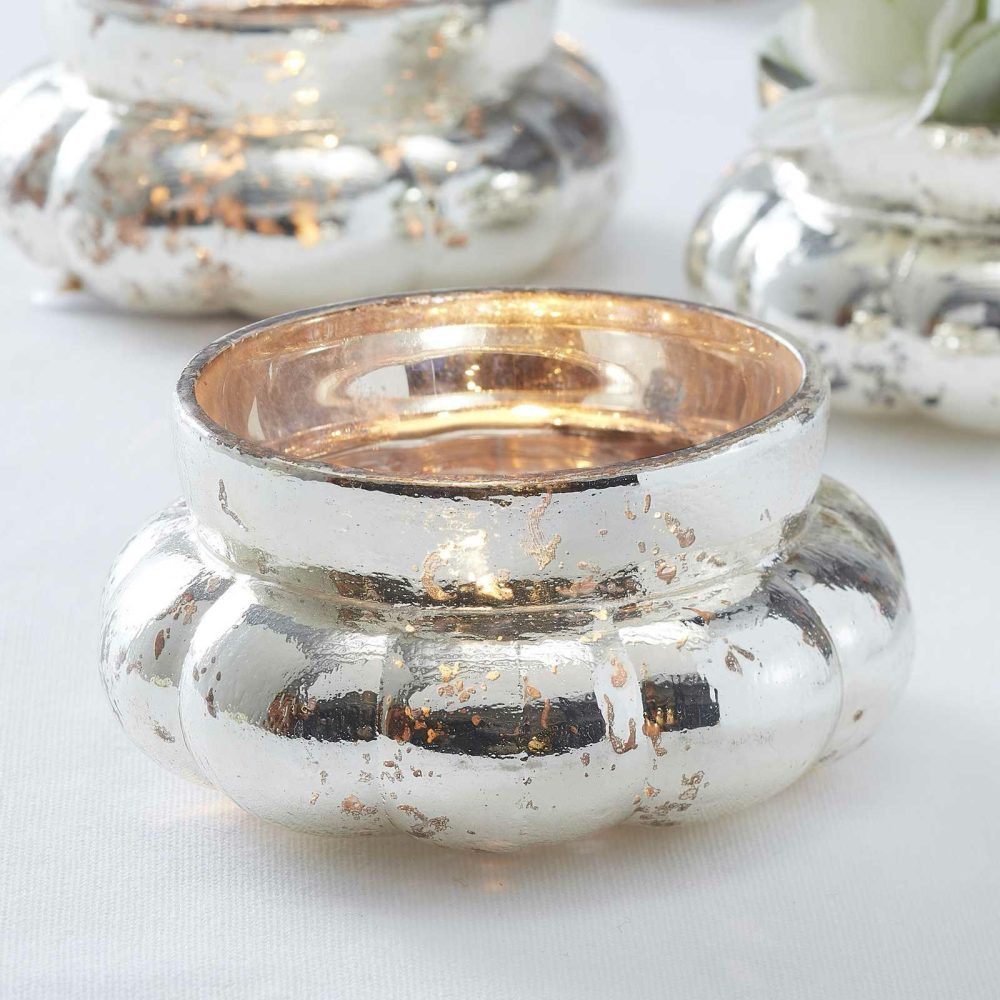 Candles And Candle Holders |   Silver Large Frosted Tealight Holder- Glassware Candles And Candle Holders Candles And Candle Holders