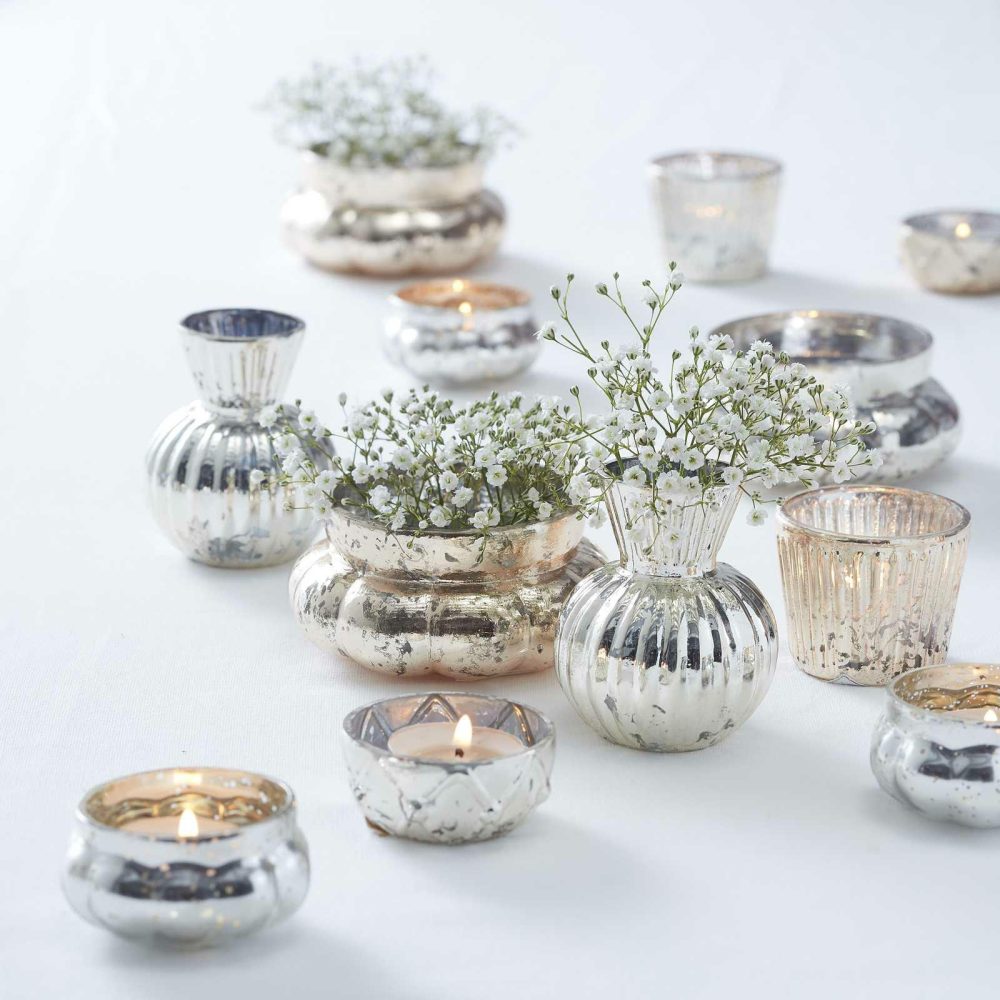 Candles And Candle Holders |   Silver Large Frosted Tealight Holder- Glassware Candles And Candle Holders Candles And Candle Holders