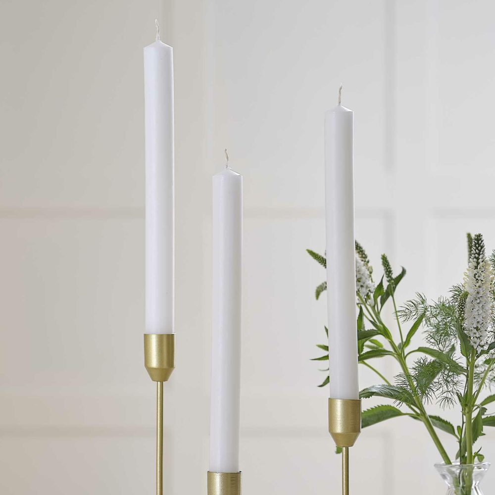 Candles And Candle Holders |   White Straight Dinner Candles Candles And Candle Holders Candles And Candle Holders