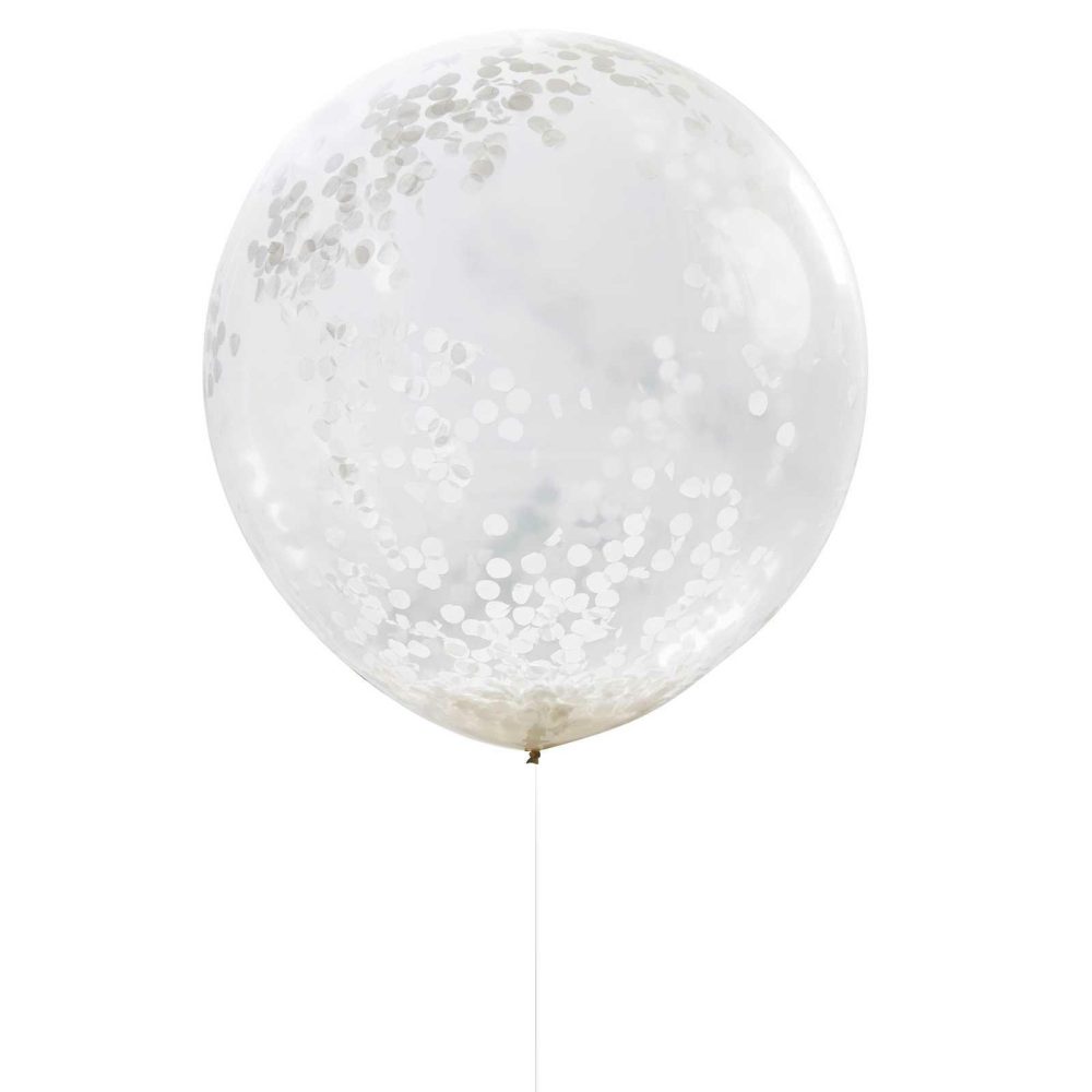 Clear Balloons |   Giant White Confetti Balloons Balloons Clear Balloons