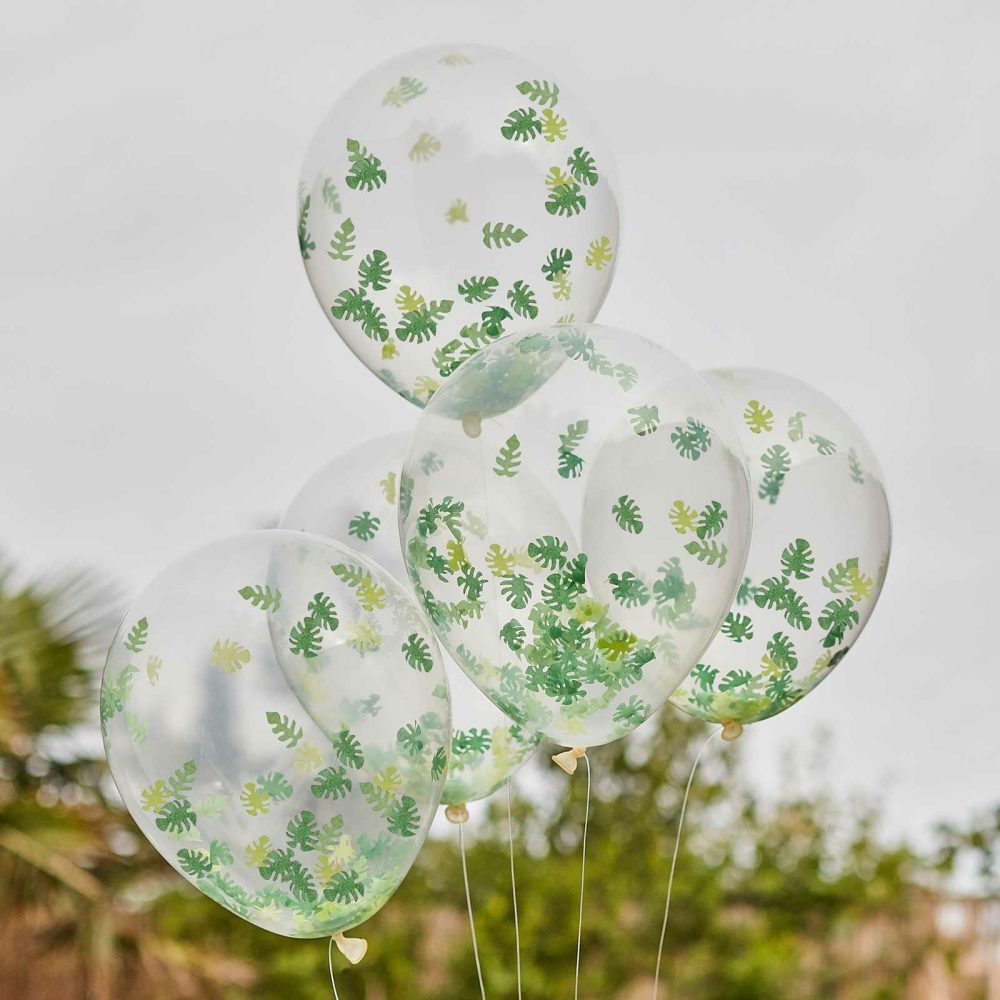 Clear Balloons |   Jungle Confetti Balloon Bundle Balloons Clear Balloons