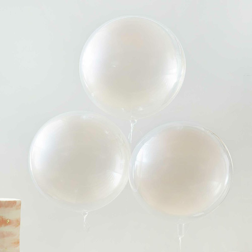 Clear Balloons |   Peach Sprayed Orb Party Balloons Balloons Clear Balloons