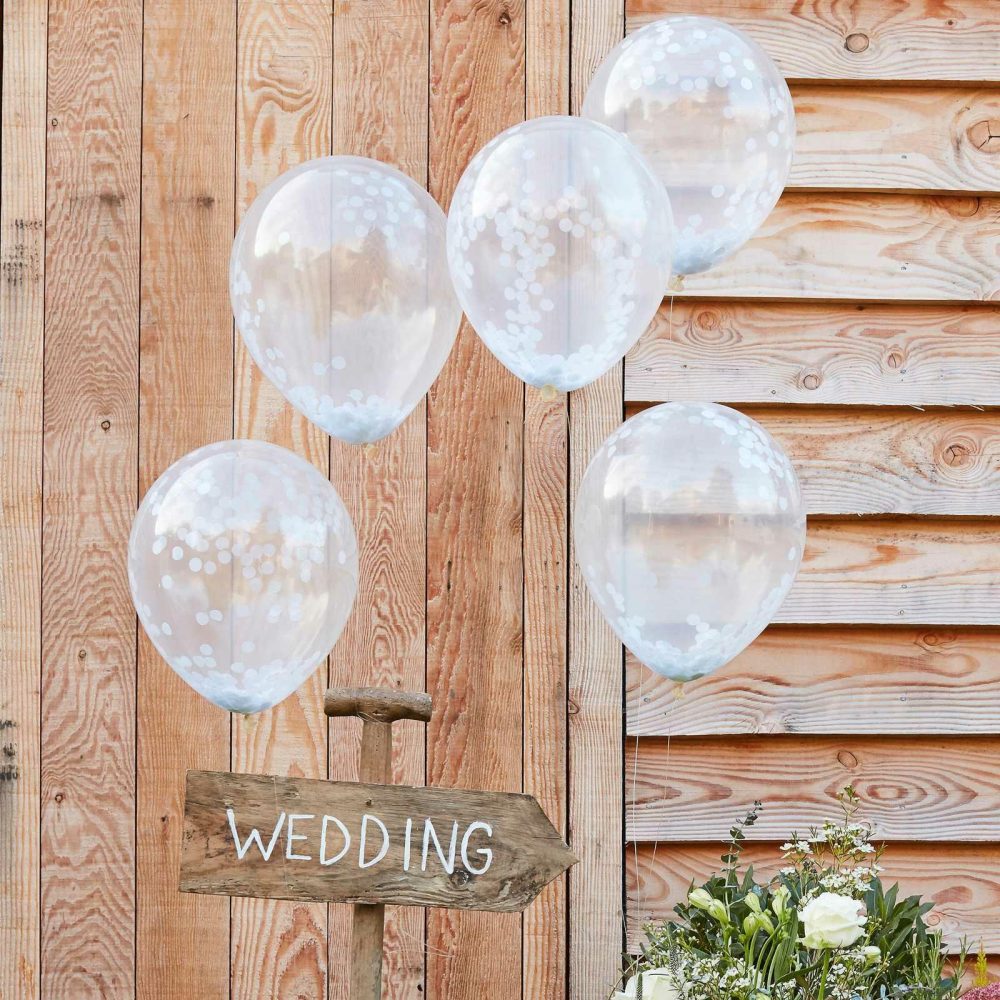 Clear Balloons |   White Confetti Balloons Balloons Clear Balloons