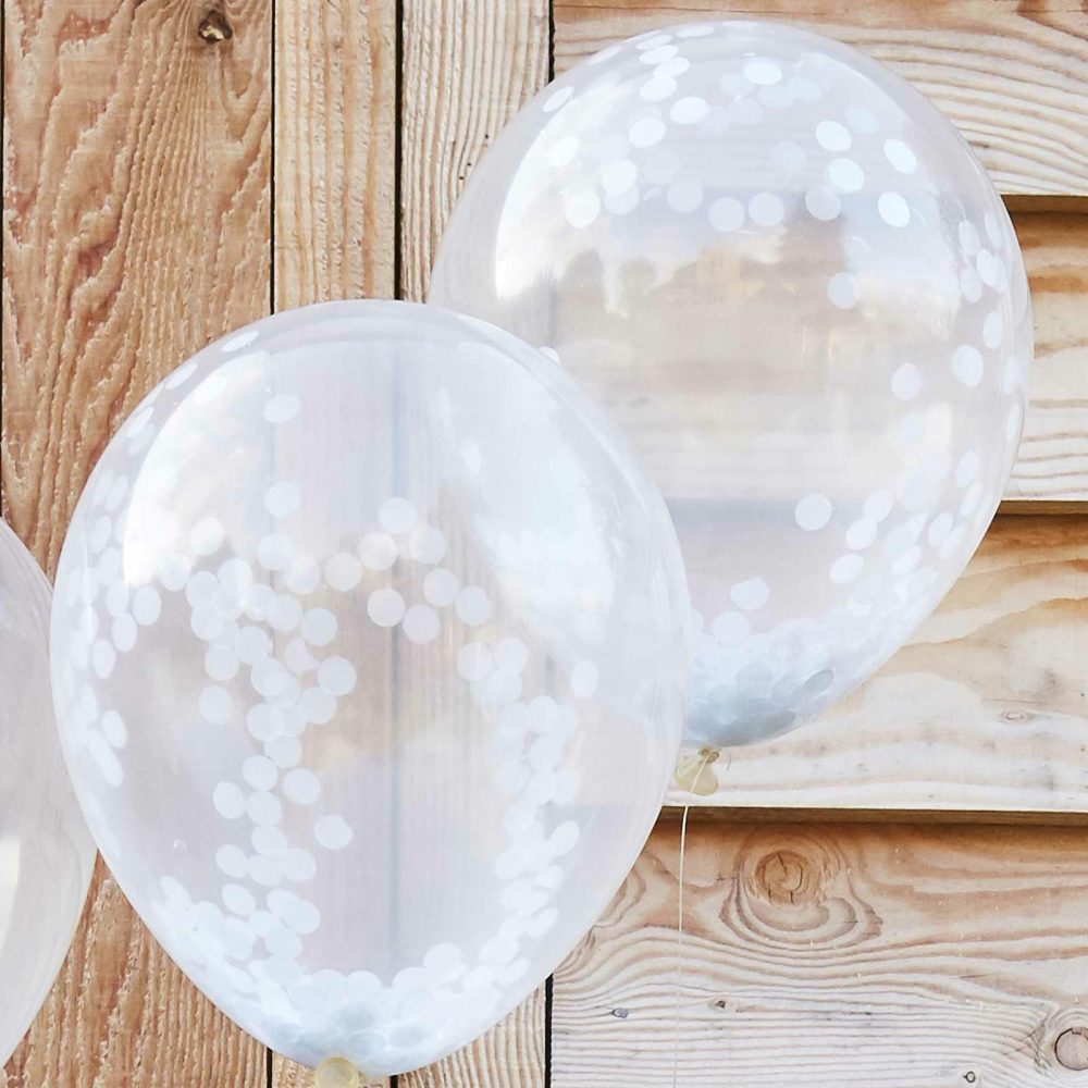 Clear Balloons |   White Confetti Balloons Balloons Clear Balloons