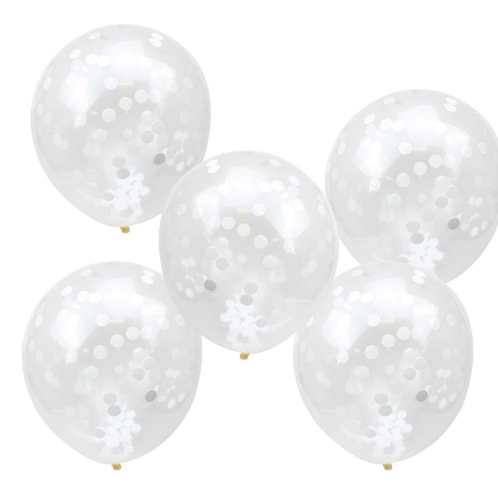 Clear Balloons |   White Confetti Balloons Balloons Clear Balloons