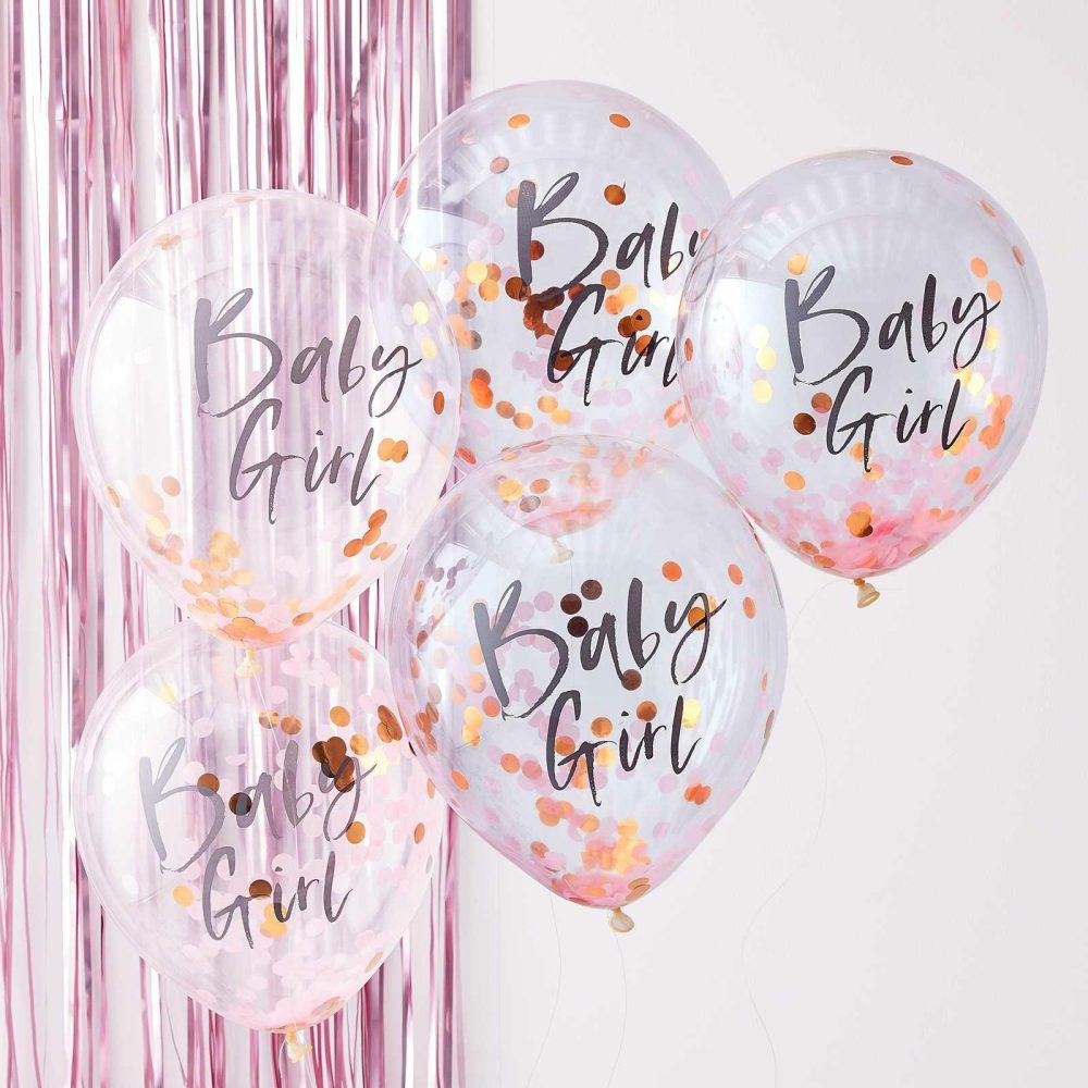 Confetti Balloons |   Baby Girl Pink Baby Shower Balloons Balloons Confetti Balloons