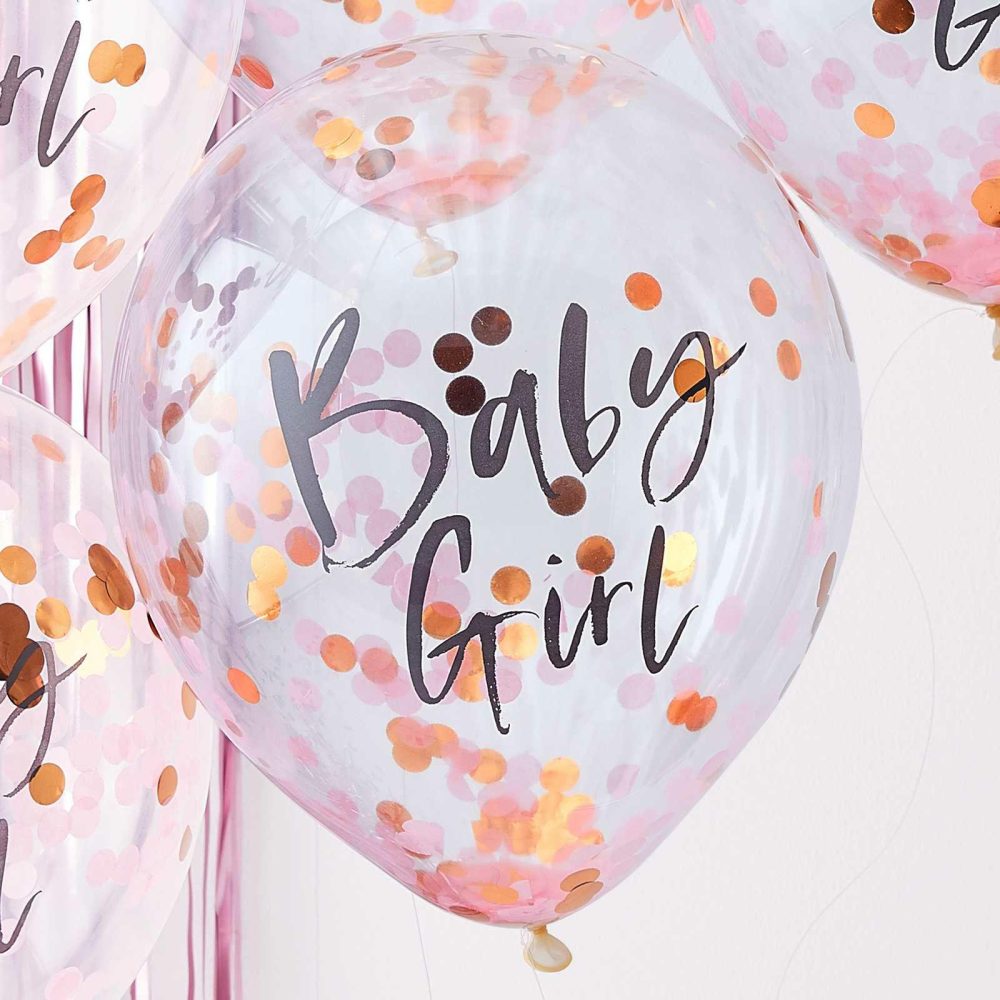 Confetti Balloons |   Baby Girl Pink Baby Shower Balloons Balloons Confetti Balloons