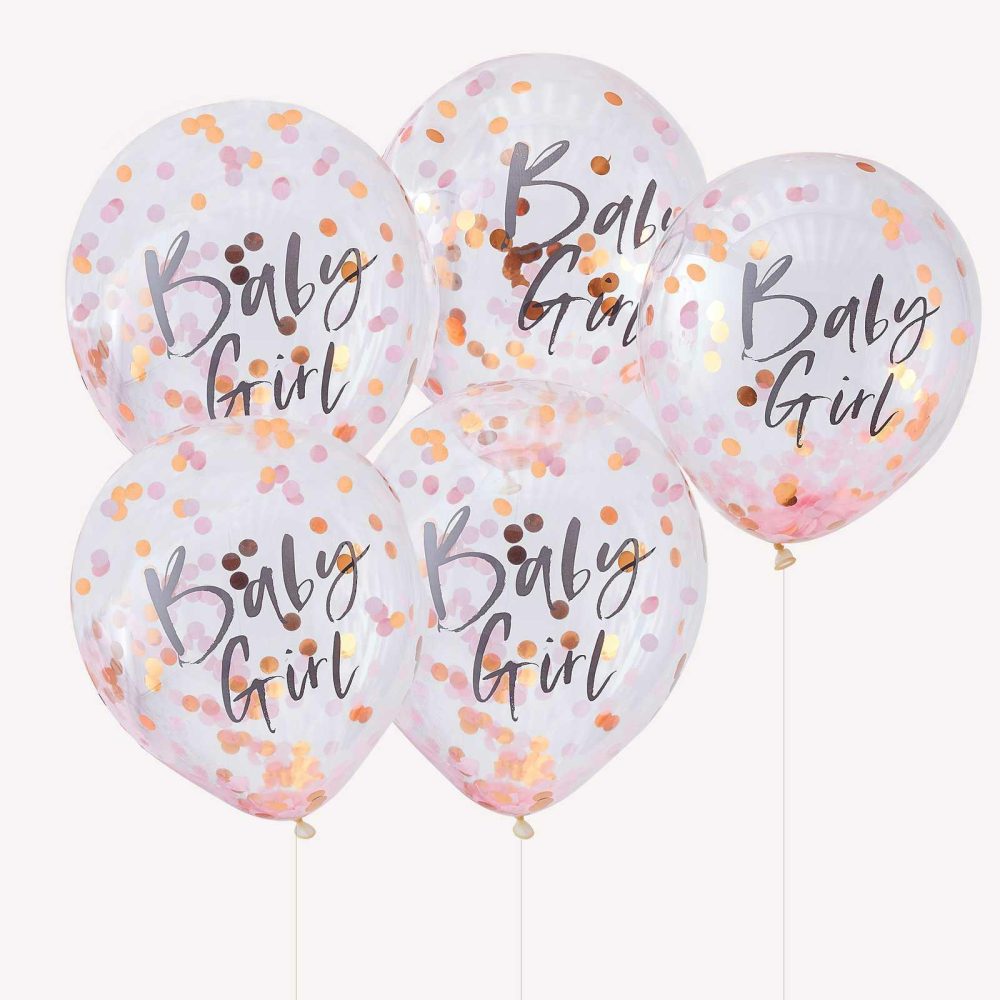 Confetti Balloons |   Baby Girl Pink Baby Shower Balloons Balloons Confetti Balloons