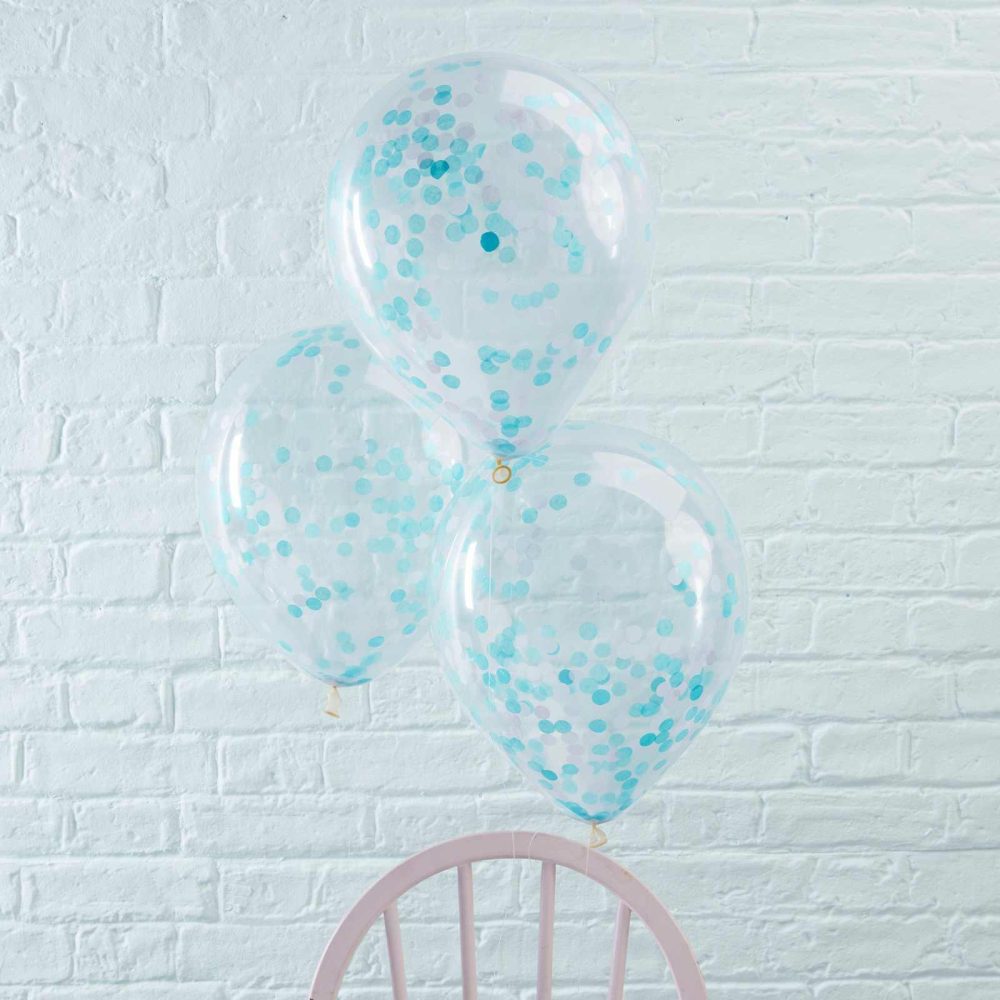 Confetti Balloons |   Blue Confetti Balloons Balloons Clear Balloons