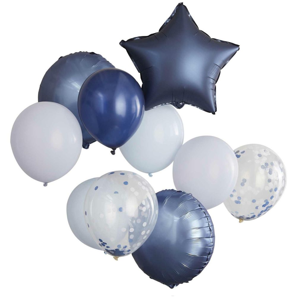 Confetti Balloons |   Blue, Navy & Confetti Balloon Bundle Balloons Confetti Balloons