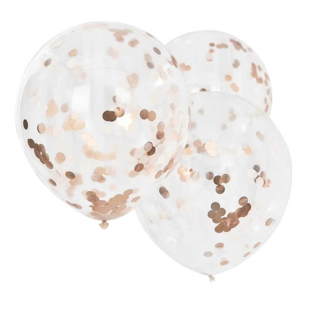 Confetti Balloons |   Giant Rose Gold And Blush Large Confetti Balloons Balloons Clear Balloons