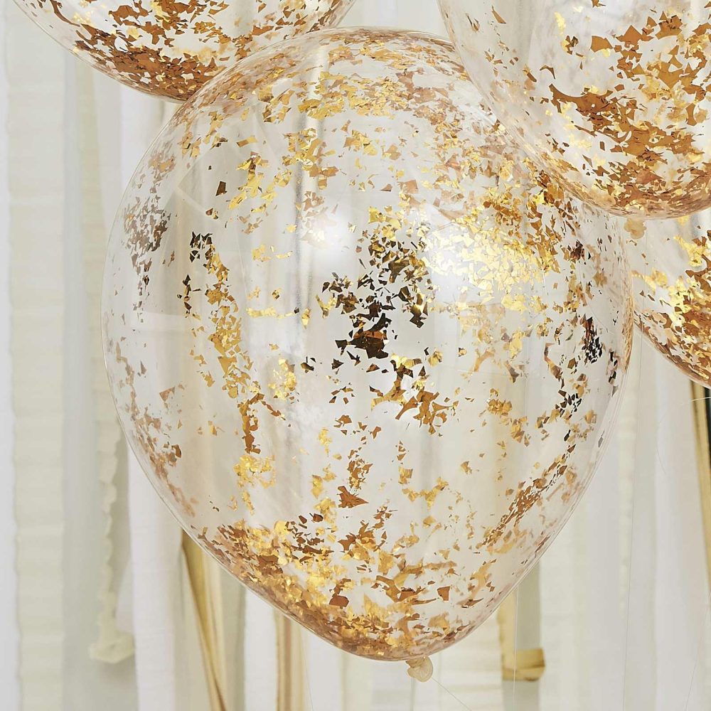 Confetti Balloons |   Gold Confetti Balloons Balloons Clear Balloons