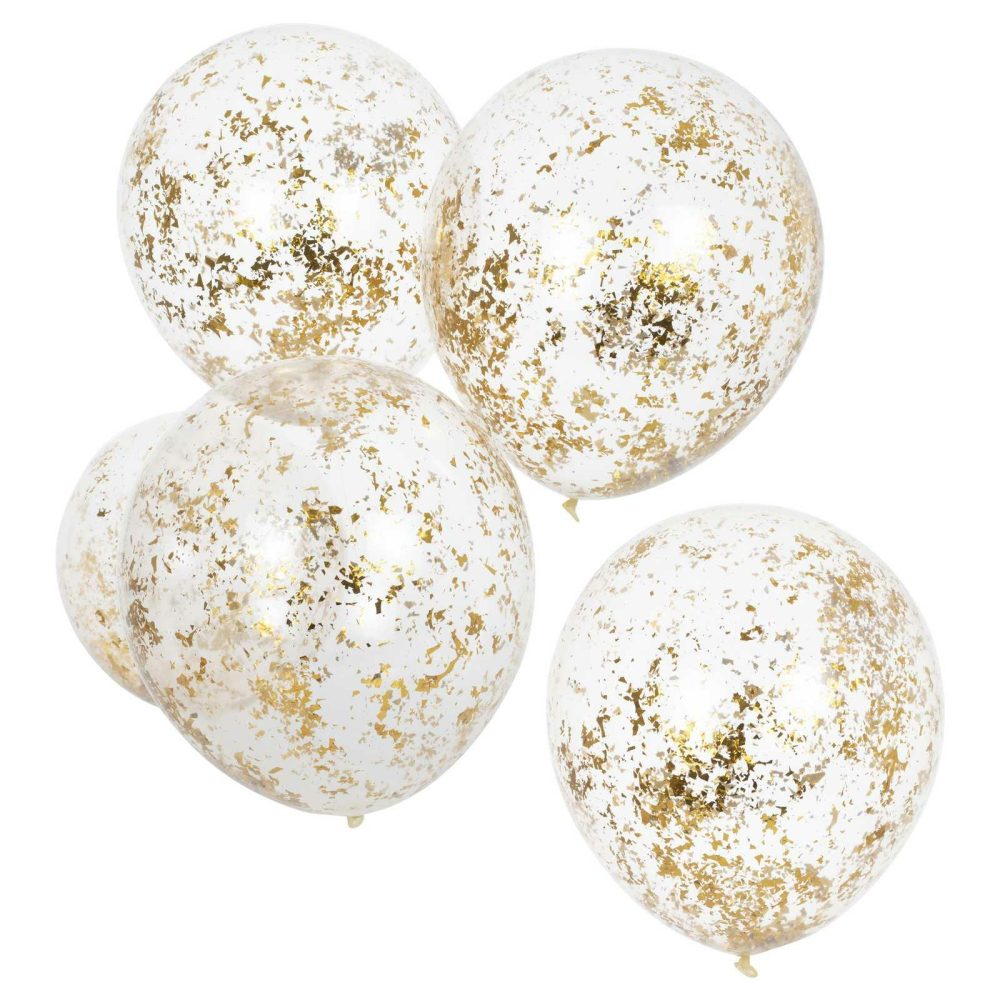 Confetti Balloons |   Gold Confetti Balloons Balloons Clear Balloons