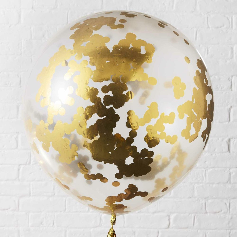 Confetti Balloons |   Gold Giant Confetti Balloons Balloons Confetti Balloons