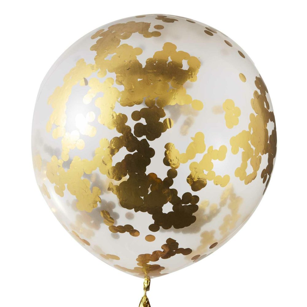 Confetti Balloons |   Gold Giant Confetti Balloons Balloons Confetti Balloons