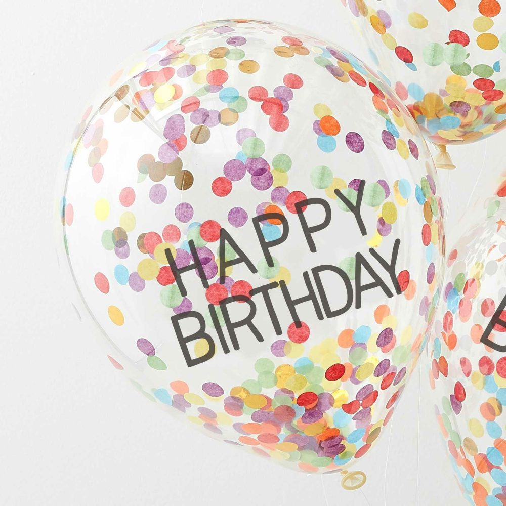 Confetti Balloons |   Happy Birthday Rainbow Confetti Balloons Balloons Confetti Balloons