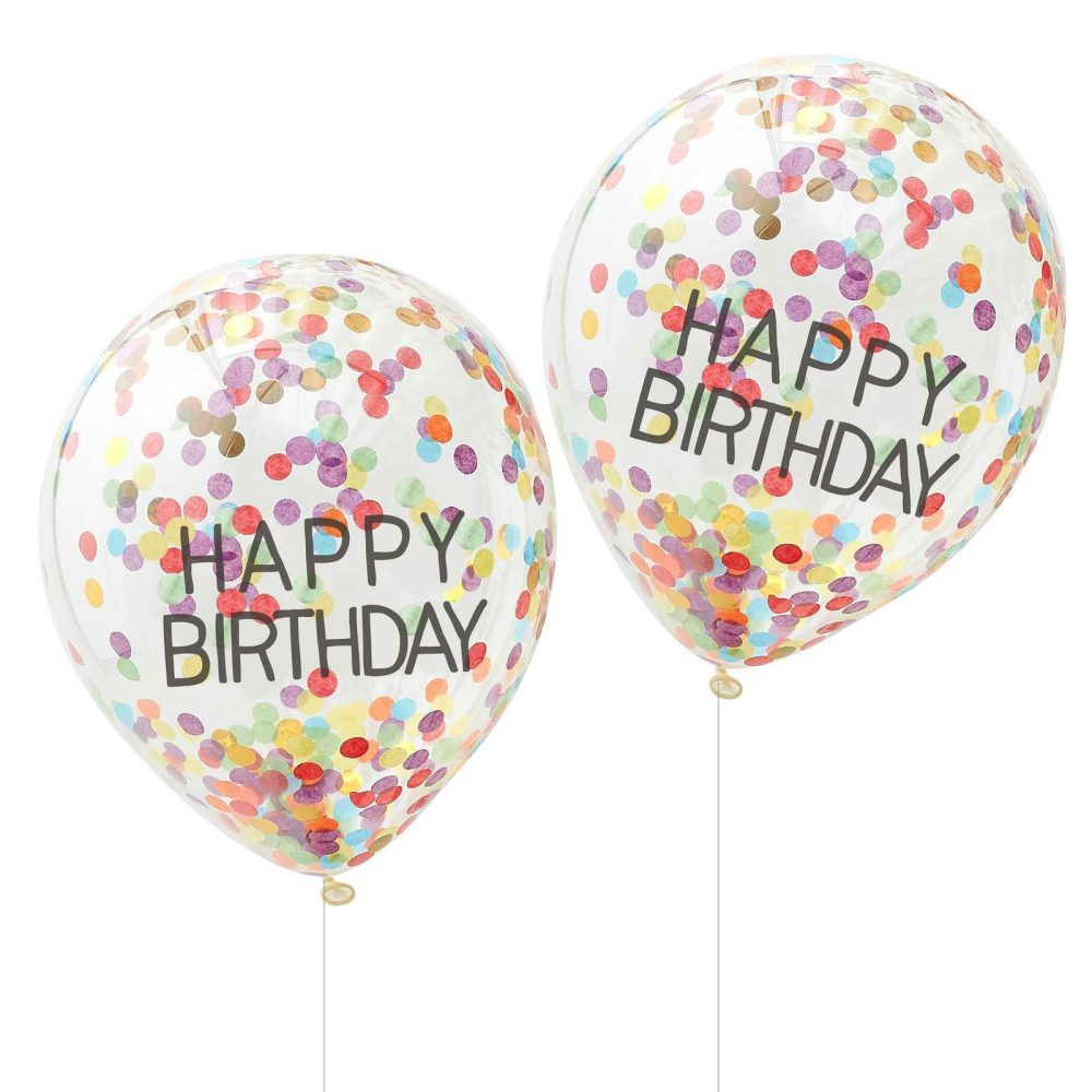 Confetti Balloons |   Happy Birthday Rainbow Confetti Balloons Balloons Confetti Balloons