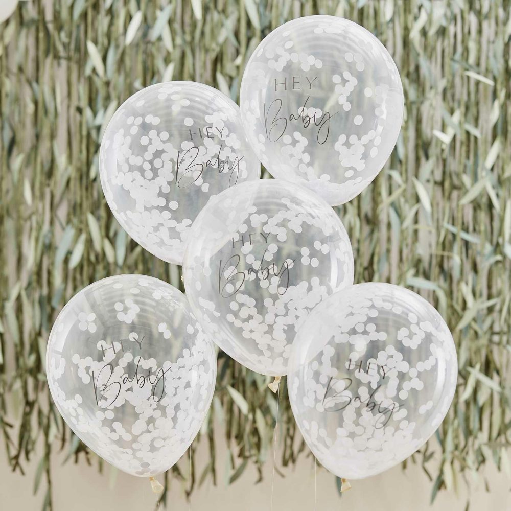 Confetti Balloons |   Hey Baby Shower Confetti Balloons Balloons Confetti Balloons