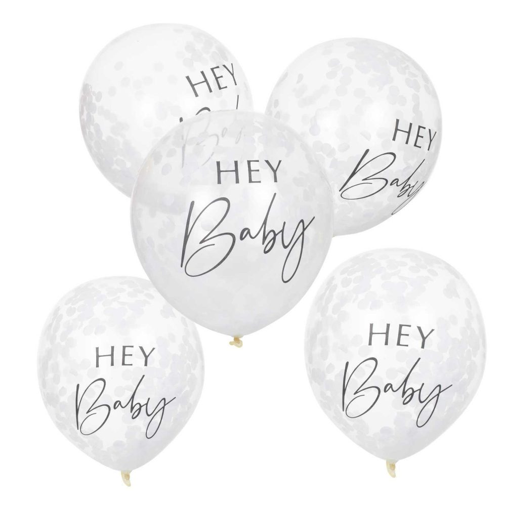 Confetti Balloons |   Hey Baby Shower Confetti Balloons Balloons Confetti Balloons