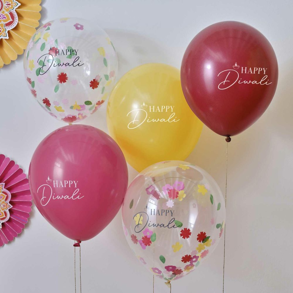 Confetti Balloons |   Multicoloured Happy Diwali Balloons Balloons Confetti Balloons