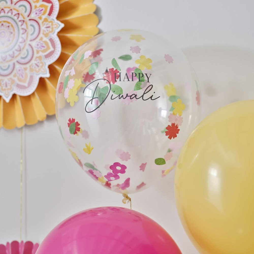 Confetti Balloons |   Multicoloured Happy Diwali Balloons Balloons Confetti Balloons