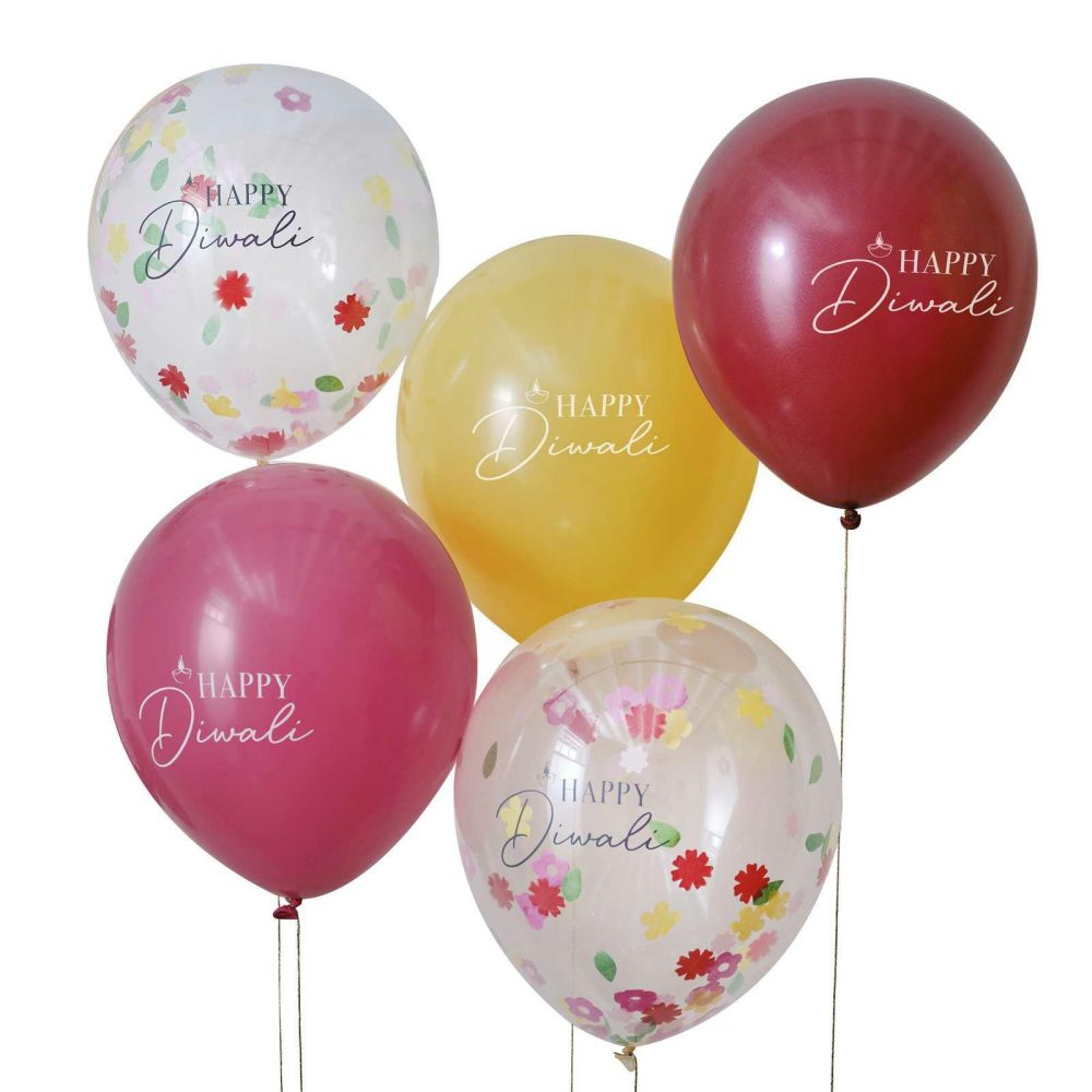 Confetti Balloons |   Multicoloured Happy Diwali Balloons Balloons Confetti Balloons