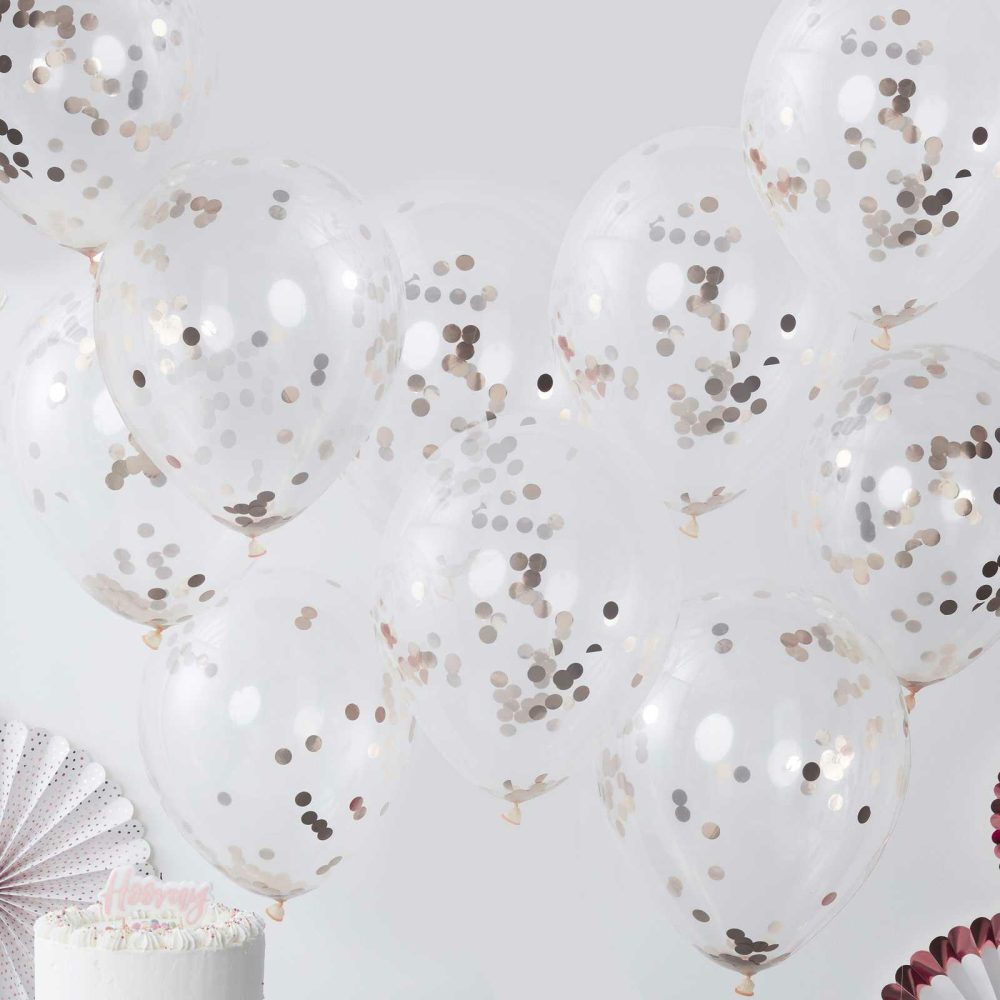 Confetti Balloons |   Rose Gold Confetti Balloons Balloons Confetti Balloons