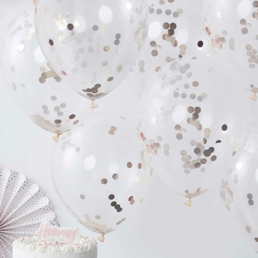 Confetti Balloons |   Rose Gold Confetti Balloons Balloons Confetti Balloons