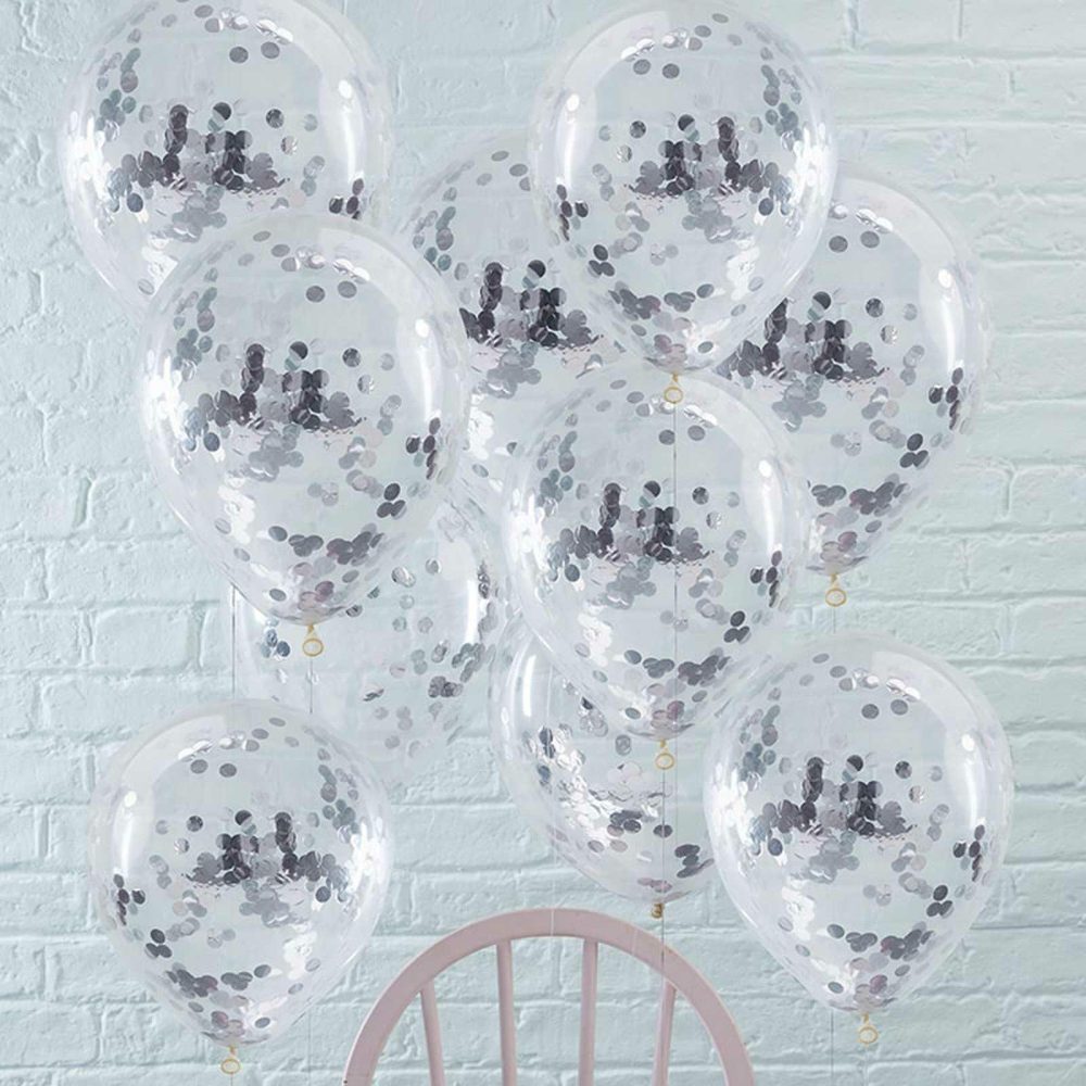 Confetti Balloons |   Silver Confetti Balloons Balloons Confetti Balloons