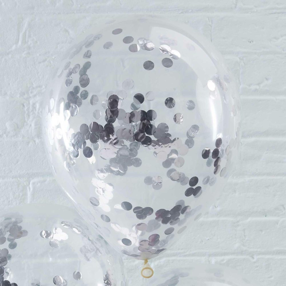 Confetti Balloons |   Silver Confetti Balloons Balloons Clear Balloons