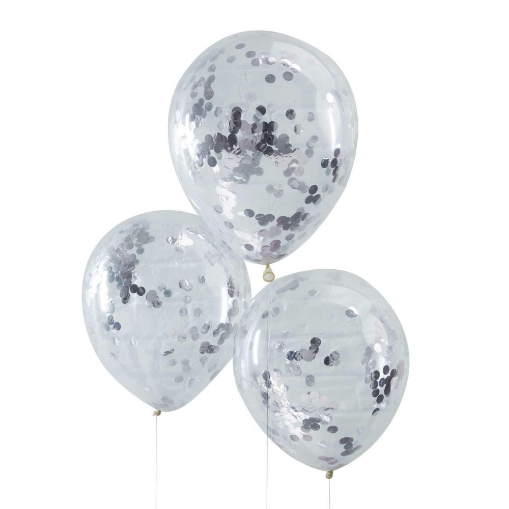 Confetti Balloons |   Silver Confetti Balloons Balloons Clear Balloons