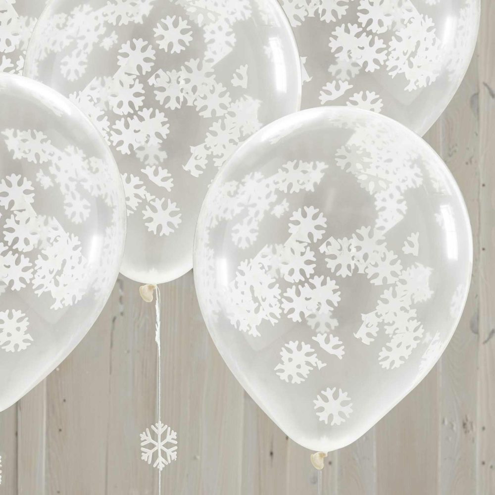 Confetti Balloons |   Snowflake Shaped Confetti Balloons Balloons Confetti Balloons