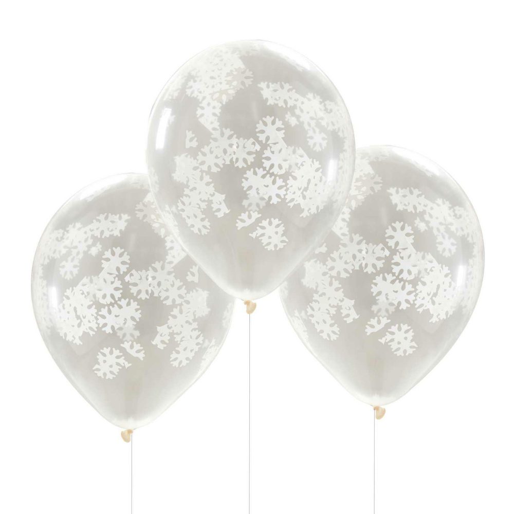 Confetti Balloons |   Snowflake Shaped Confetti Balloons Balloons Confetti Balloons