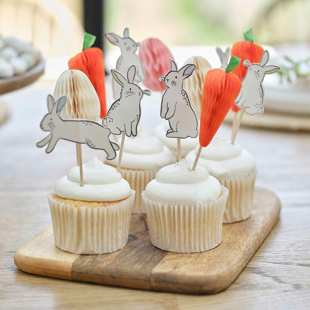 Cupcake Decorations |   Easter Bunny, Carrot & Egg Cupcake Toppers Candles & Cake Accessories Cupcake Decorations