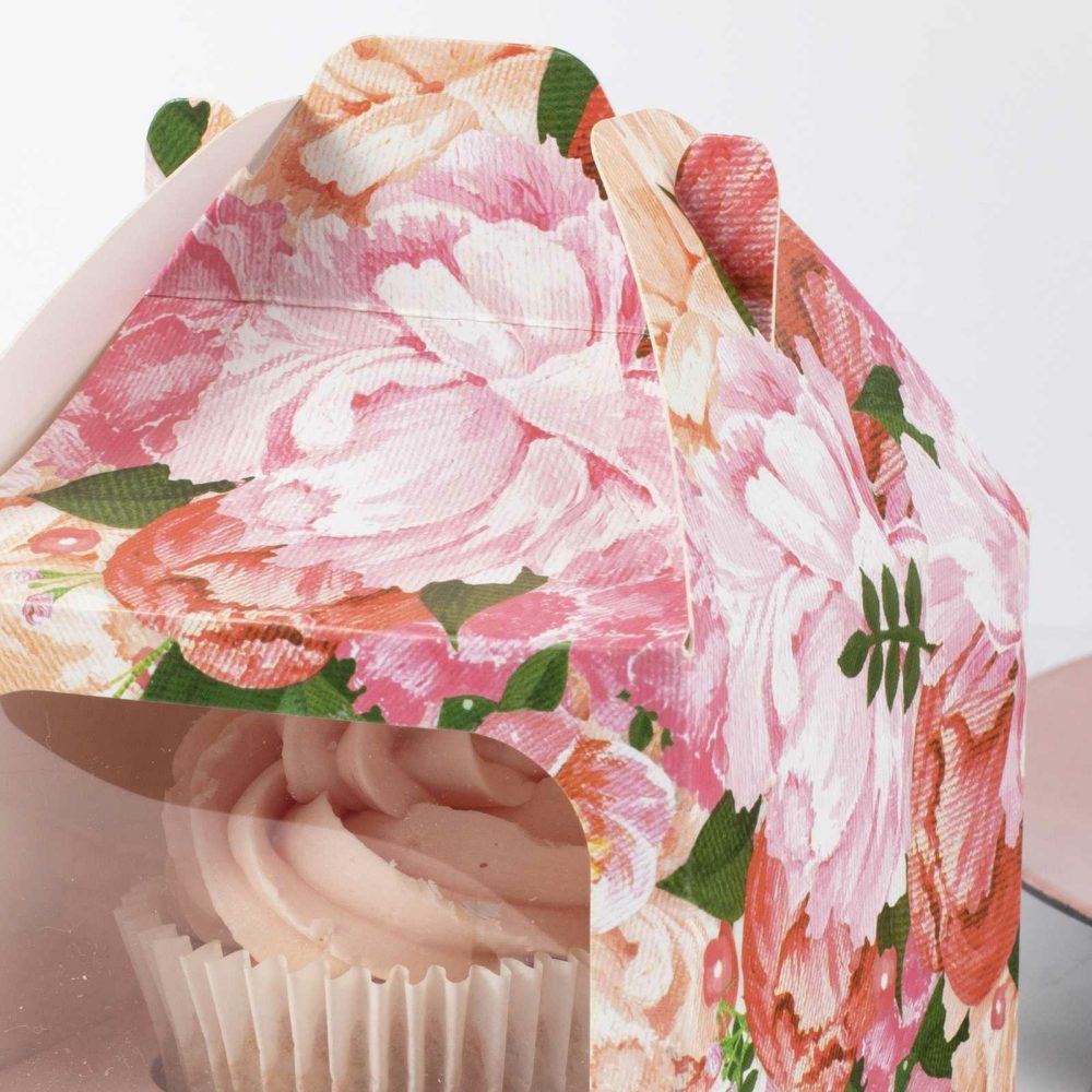 Cupcake Decorations |   Floral Single Cupcake Box Candles & Cake Accessories Cupcake Decorations