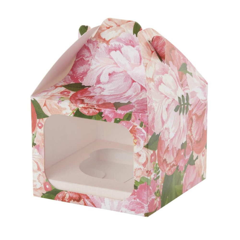 Cupcake Decorations |   Floral Single Cupcake Box Candles & Cake Accessories Cupcake Decorations