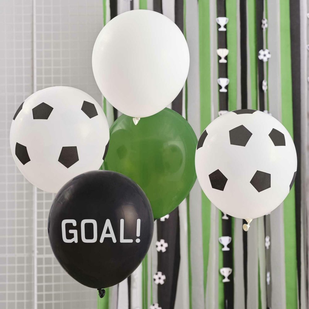 Decorations |   Black, White And Green Football Balloon Bundle Decorations Decorations