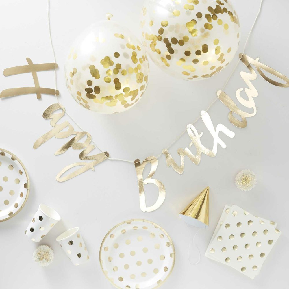 Decorations |   Gold Foiled Party In A Box Decorations Decorations