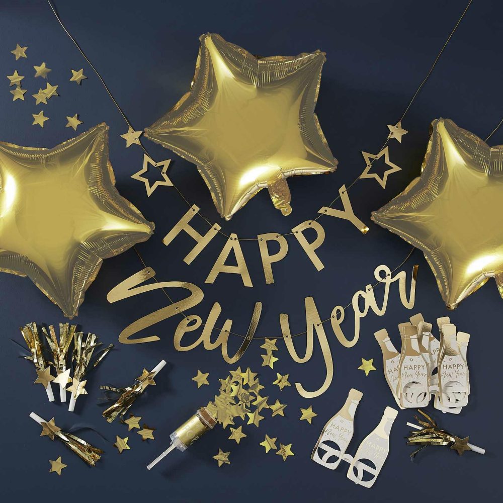 Decorations |   Gold New Years Eve Party In A Box Decorations Decorations Decorations