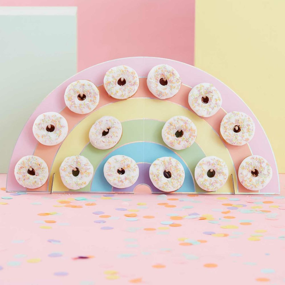 Donut Walls |   Rainbow Donut Wall Birthday Cake Alternative Candles & Cake Accessories Donut Walls