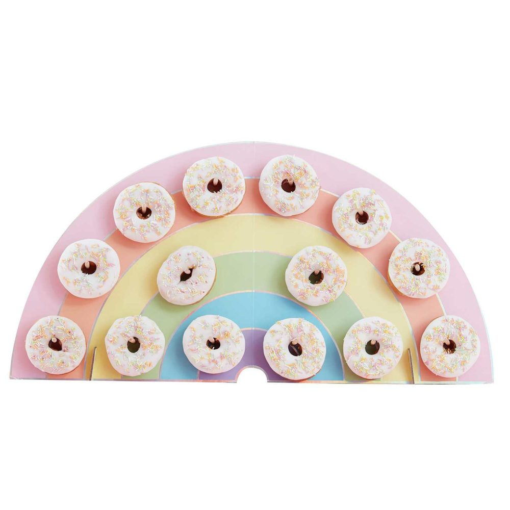 Donut Walls |   Rainbow Donut Wall Birthday Cake Alternative Candles & Cake Accessories Donut Walls