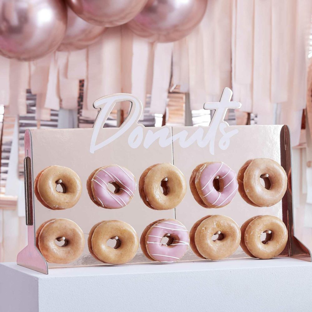 Donut Walls |   Rose Gold Foiled Donut Wall Candles & Cake Accessories Donut Walls