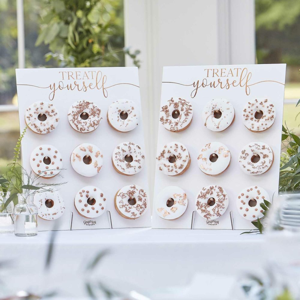 Donut Walls |   Rose Gold Treat Yourself Double Donut Wall Holders Candles & Cake Accessories Donut Walls