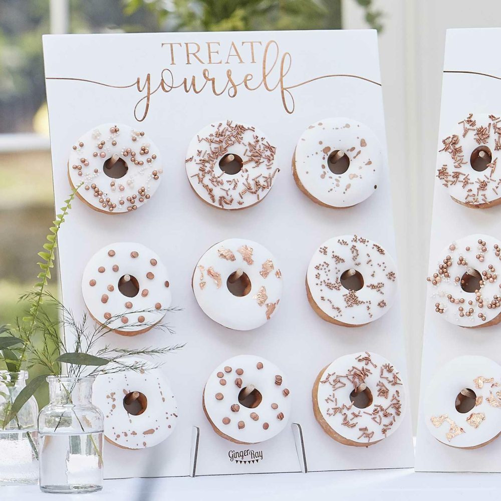 Donut Walls |   Rose Gold Treat Yourself Double Donut Wall Holders Candles & Cake Accessories Donut Walls